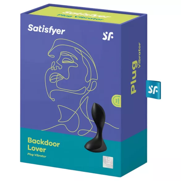 Satisfyer - analvibrator - genopladelig, vandtæt - sort
