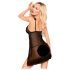 Penthouse - babydoll og g-streng - gennemsigtig - sort - L/XL