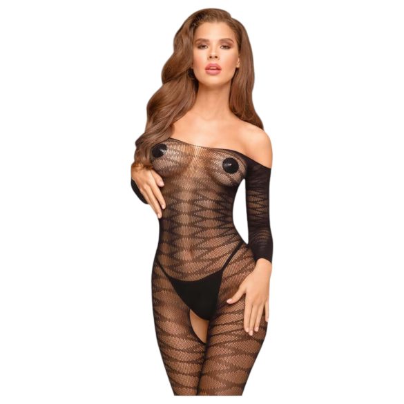 Penthouse Drømmende Diva - zigzag carmen jumpsuit (sort)