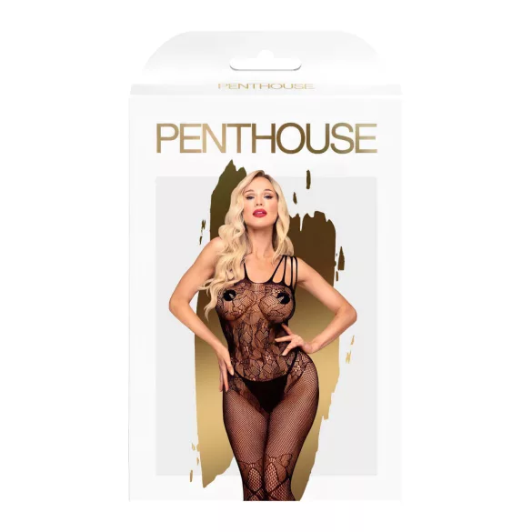 Penthouse Dirty Mind - net catsuit - åben skridt - sort - XL