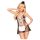 Penthouse Teaser - 3-delt picoline-kostume (sort-hvid)
