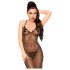 Penthouse Love on Fire - Lang, glitrende, gennemsigtig kjole med g-streng (sort) - M/L