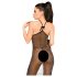 Penthouse Love on Fire - Lang, glitrende, gennemsigtig kjole med g-streng (sort) - M/L