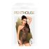 Penthouse Bombshell - skinnende, gennemsigtig kjole og g-streng (sort) - M/L