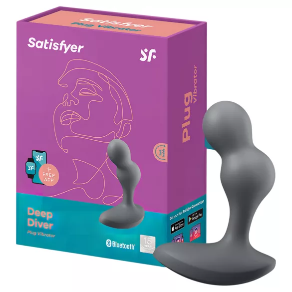Satisfyer Deep Diver - App-styret analvibrator (grå)
