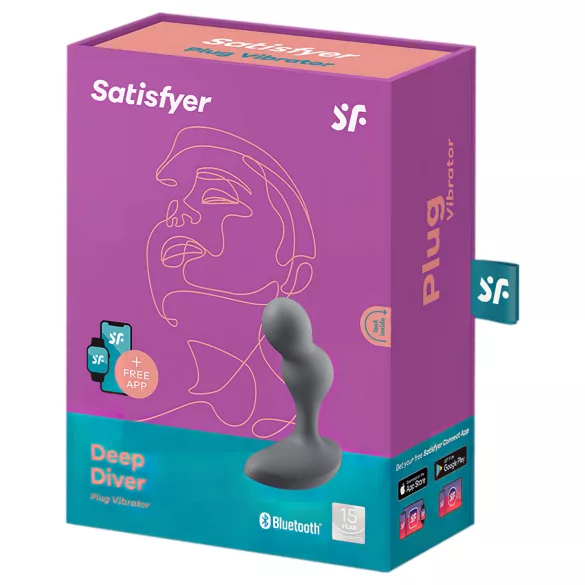 Satisfyer Deep Diver - App-styret analvibrator (grå)