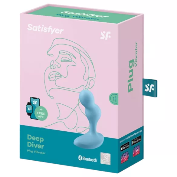 Satisfyer Deep Diver - App-styret analvibrator (blå)