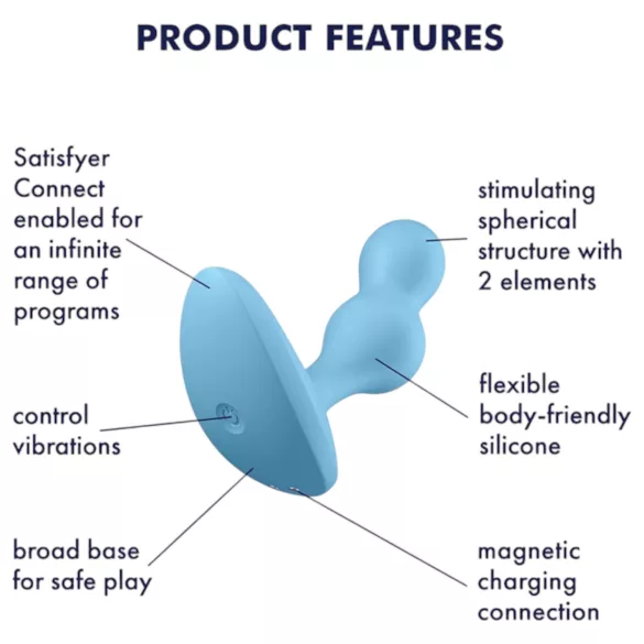 Satisfyer Deep Diver - App-styret analvibrator (blå)