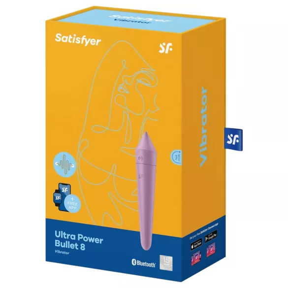 Satisfyer Ultra Power Bullet 8 - App-styret vibrator (lilla)