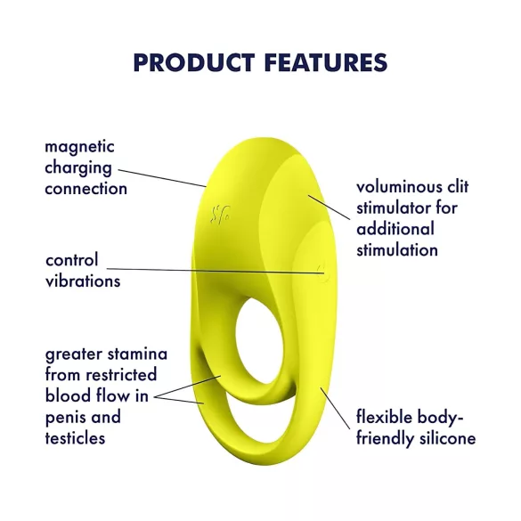 Satisfyer Spectacular - vandtæt, vibrerende penisring (gul)