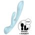 Satisfyer Triple Oh - genopladelig klitorisvibrator med arm (blå)