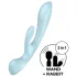 Satisfyer Triple Oh - vibrator med klitorisarm - genopladelig - blå