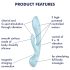 Satisfyer Triple Oh - genopladelig klitorisvibrator med arm (blå)
