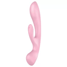   Satisfyer Triple Oh - rabbitvibrator med klitorisarm - genopladelig - pink