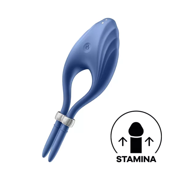 Satisfyer Duelist - genopladelig penisring med vibration - blå