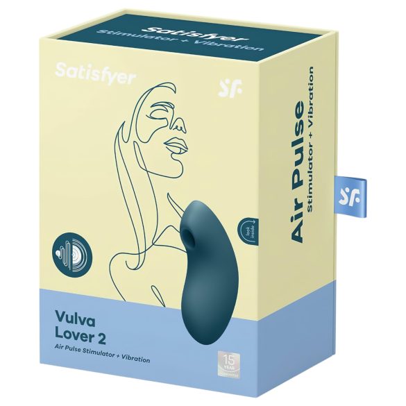 Satisfyer - klitorisvibrator med lufttrykbølger - genopladelig - blå