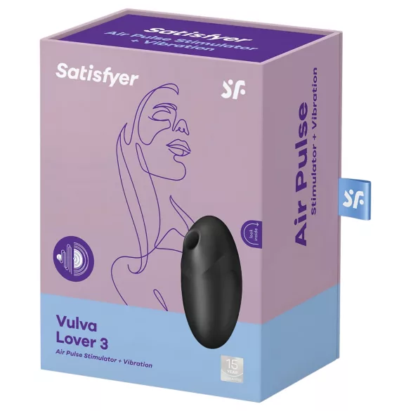 Satisfyer Vulva Lover 3 - lufttryks klitorisvibrator - sort