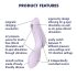 Satisfyer Curvy Trinity 2 - luftbølge 2i1 vibrator (lilla)