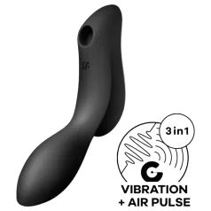   Satisfyer Curvy Trinity 2 - lufttryksvibrator og vibrator - sort