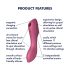 Satisfyer Curvy Trinity 3 - luftbølger 2i1 vibrator (rød)