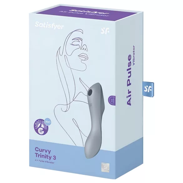 Satisfyer Curvy Trinity 3 - lufttryksvibrator og vibrator 2i1 - grå
