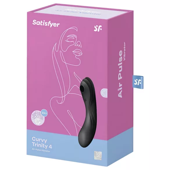 Satisfyer Curvy Trinity 4 - luftbølge 2-i-1 vibrator (sort)