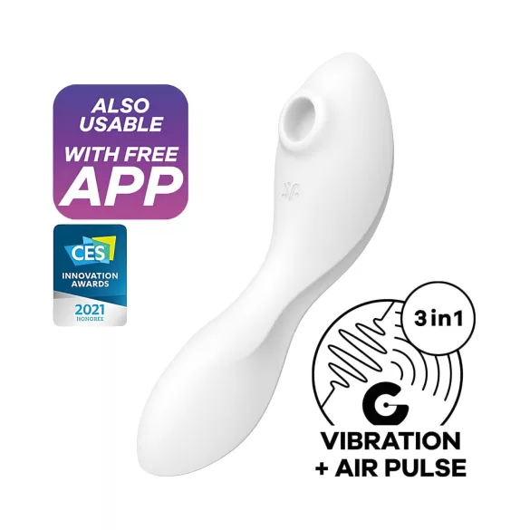 Satisfyer Curvy Trinity 5+ - App-styret 2-i-1 vibrator (hvid)