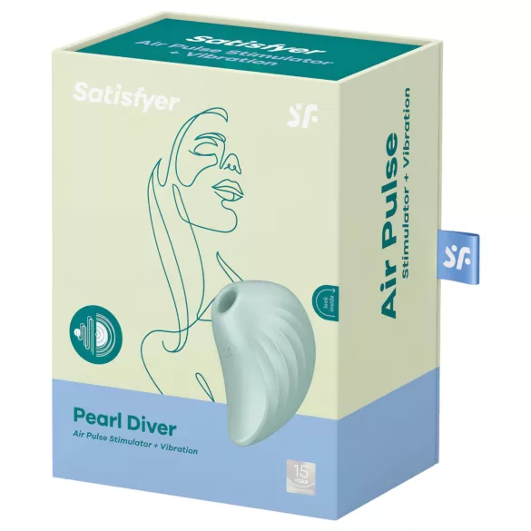 Satisfyer Pearl Diver - klitorisvibrator med lufttrykbølger - mint