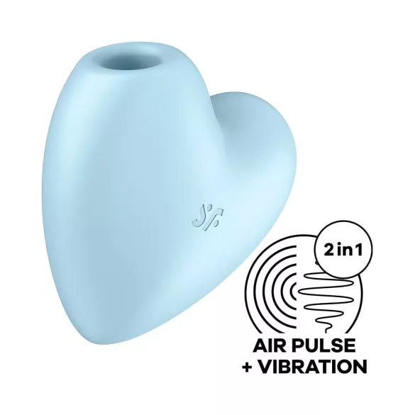 Satisfyer Cutie Heart - klitorisvibrator med lufttryk - genopladelig - blå