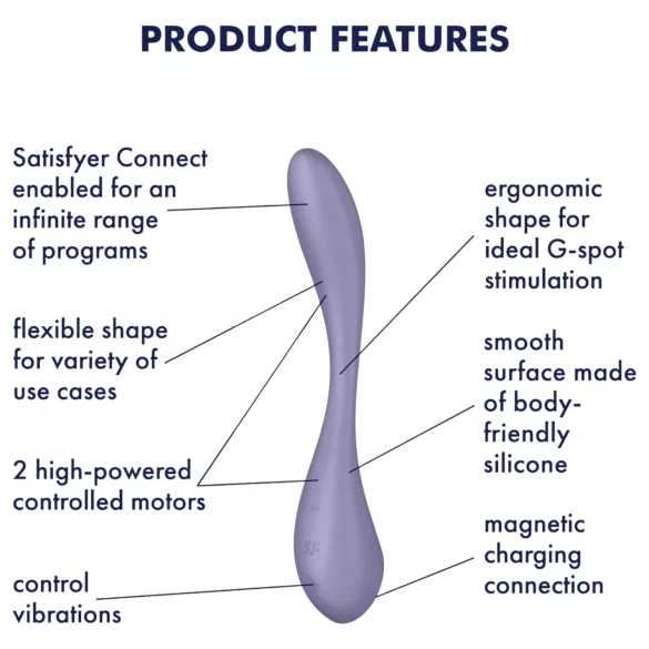 Satisfyer G-spot Flex 5 - App-styret G-punktsvibrator (lilla)