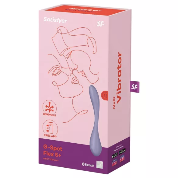 Satisfyer G-spot Flex 5 - App-styret G-punktsvibrator (lilla)