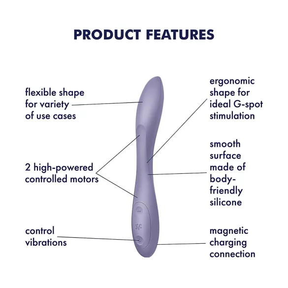 Satisfyer - G-punkts vibrator - genopladelig, vandtæt - lilla