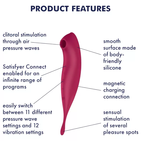 Satisfyer Twirling Pro - appstyret klitorisvibrator (rød)
