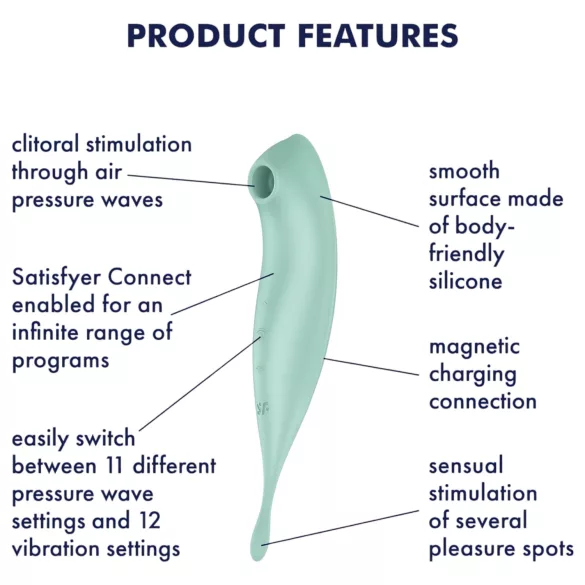 Satisfyer Twirling Pro - App-styret klitorisvibrator (mint)