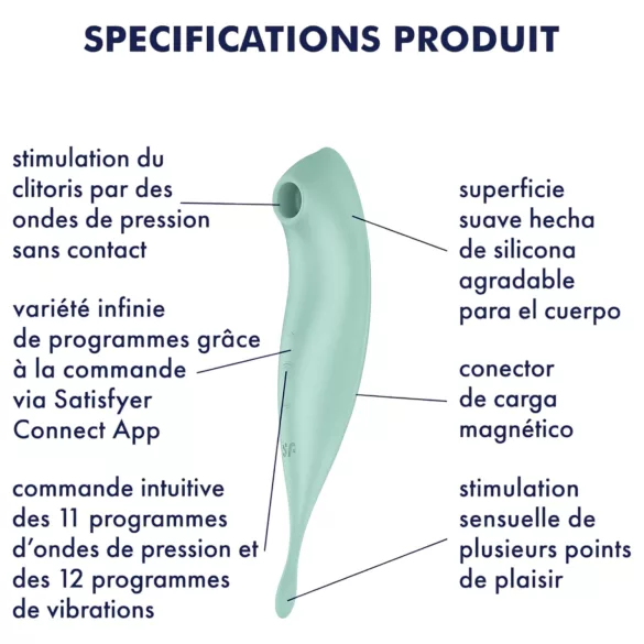 Satisfyer Twirling Pro - App-styret klitorisvibrator (mint)