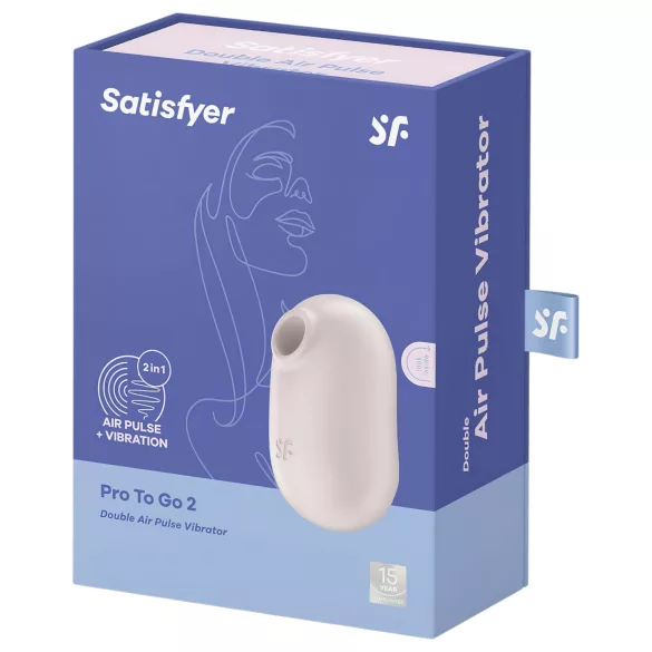 Satisfyer Pro To Go 2 - klitorisvibrator med trykbølger - beige
