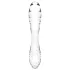 Satisfyer Dazzling Crystal 1 - dobbeltender glasdildo - gennemsigtig