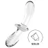 Satisfyer Double Crystal - dobbeltsidet glasdildo - gennemsigtig