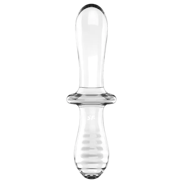Satisfyer Double Crystal - dobbeltsidet glasdildo - gennemsigtig