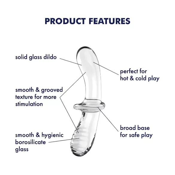 Satisfyer Double Crystal - dobbeltsidet glasdildo - gennemsigtig