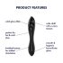 Satisfyer Dazzling Crystal 1 – sort dobbeltglasdildo