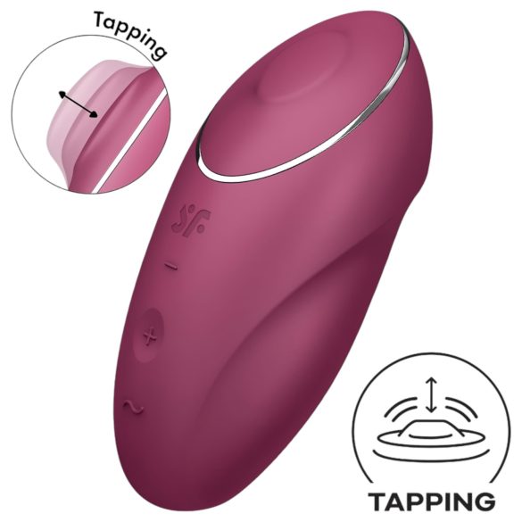 Satisfyer Tap & Climax 1 - 2i1 vibrator og klitoris stimulator (rød)