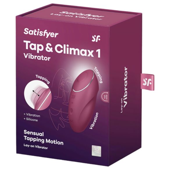 Satisfyer Tap & Climax 1 - 2i1 vibrator og klitoris stimulator (rød)
