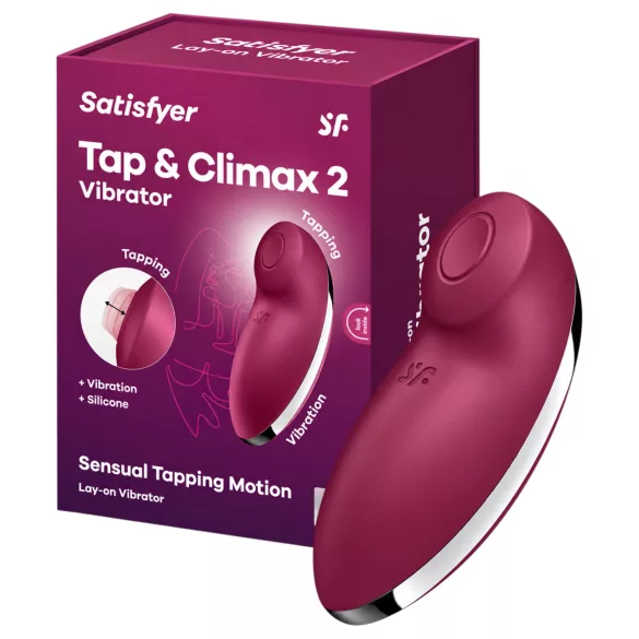 Satisfyer Tap & Climax 2 - 2-i-1 klitorisstimulator og vibrator (rød)