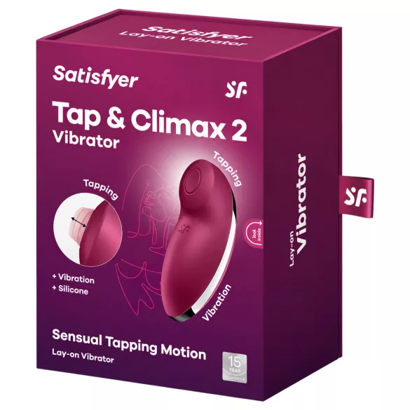 Satisfyer Tap & Climax 2 - 2-i-1 klitorisstimulator og vibrator (rød)