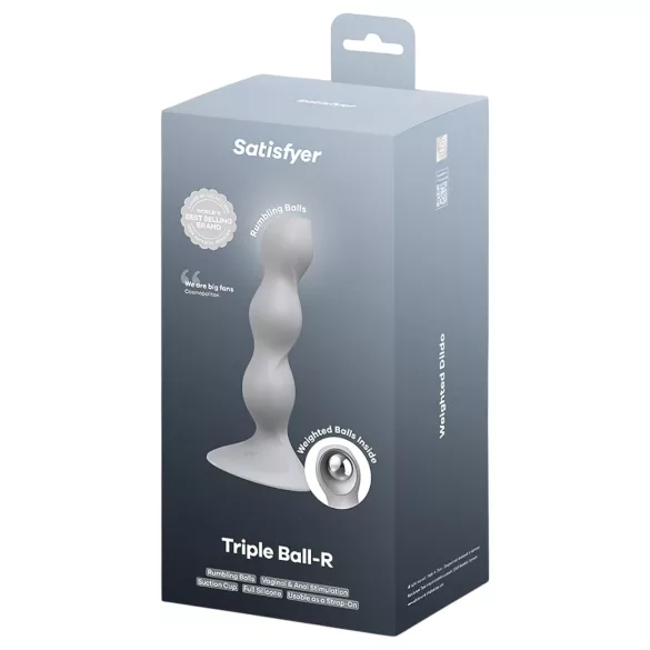 Satisfyer - dildo med kugler - silikone grå