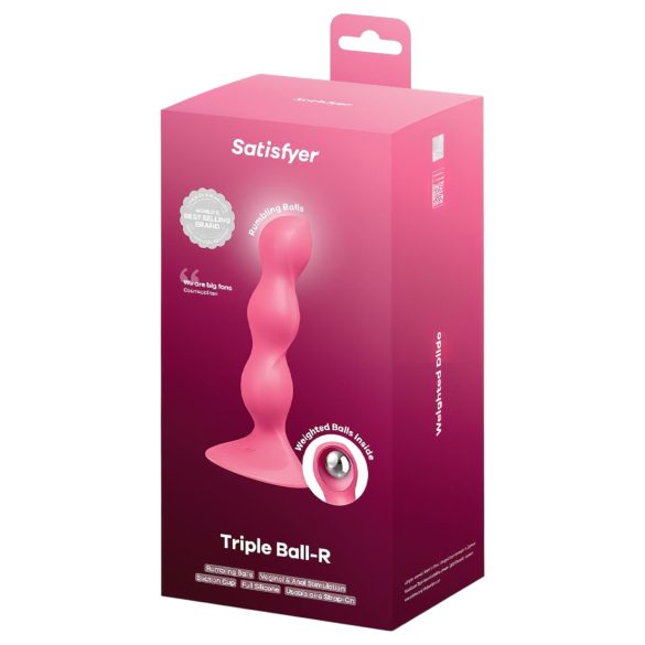 Satisfyer Triple Ball-R - perlevibrator til anal brug (rød)