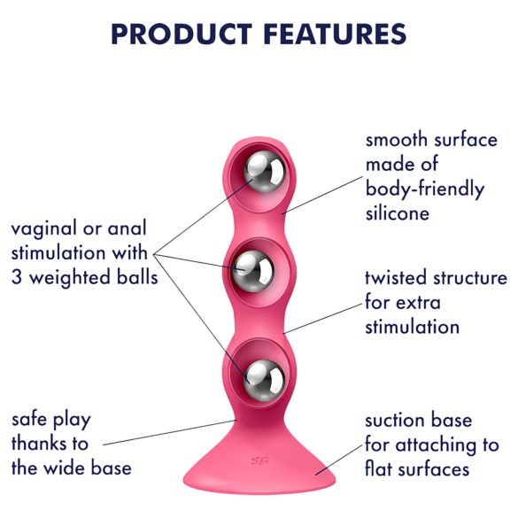 Satisfyer Triple Ball-R - perlevibrator til anal brug (rød)