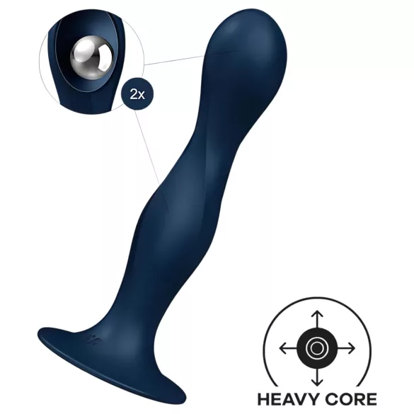 Satisfyer - dobbelt bækkenbundskugle - vægtet - silikone blå