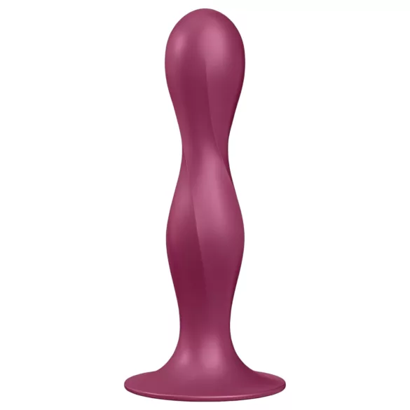 Satisfyer Double Ball-R - vægtet dildo med sugekop - rød